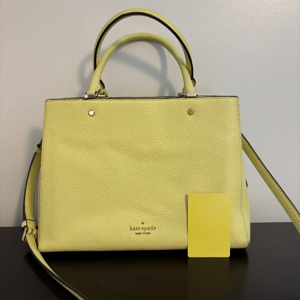 Kate Spade Leila Medium Light Yellow Triple Compartment Satchel - Picture 6 of 13